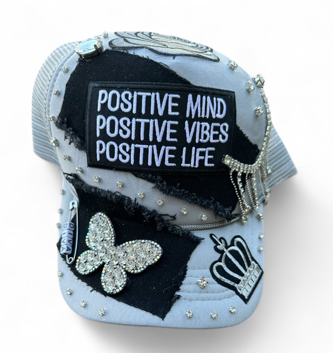 Positive Mind • Positive Vibes • Positive Life Custom Bling Cap