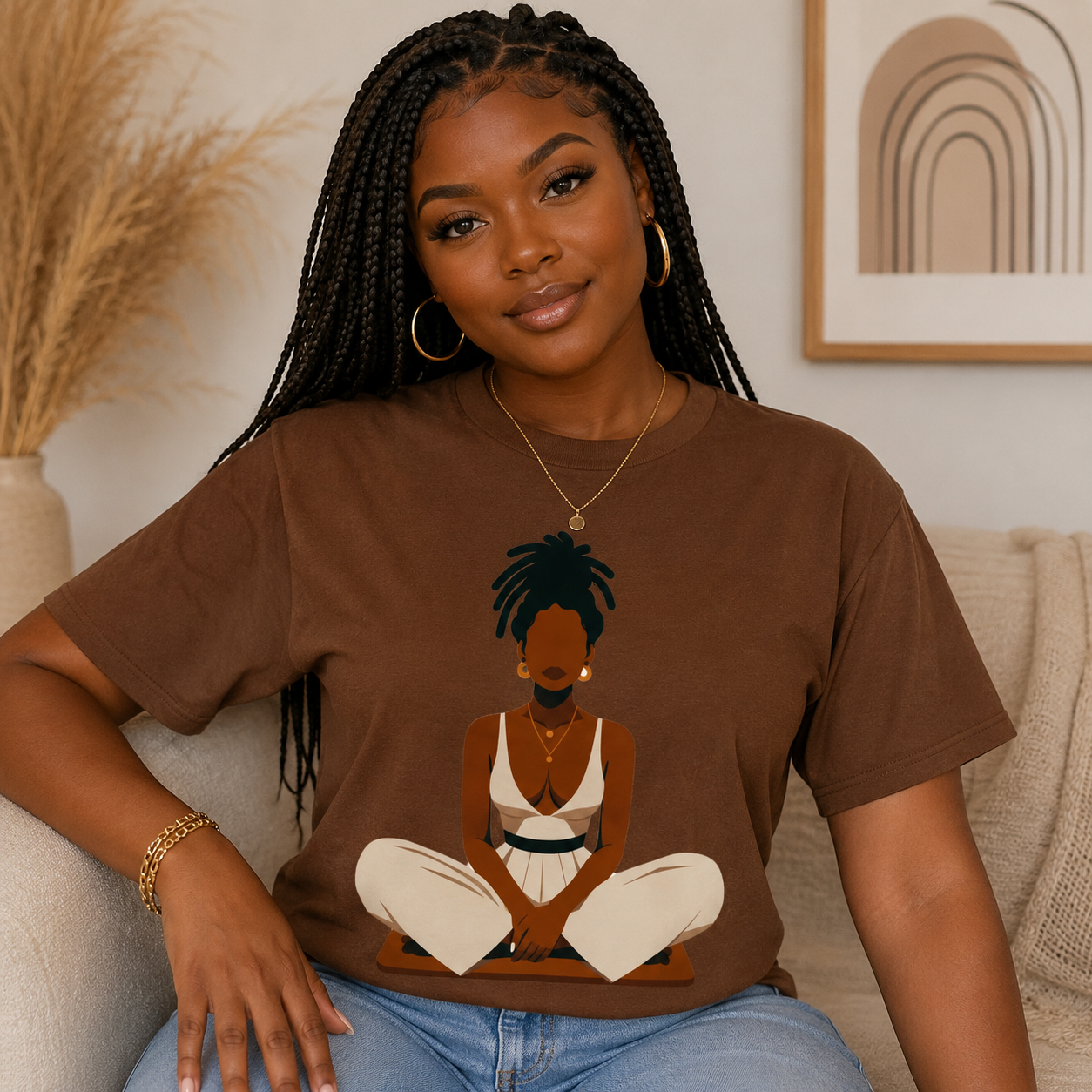 Peace Within Graphic T-Shirt | Melanin Meditation Tee | Women’s Inspirational Lifestyle Shirt