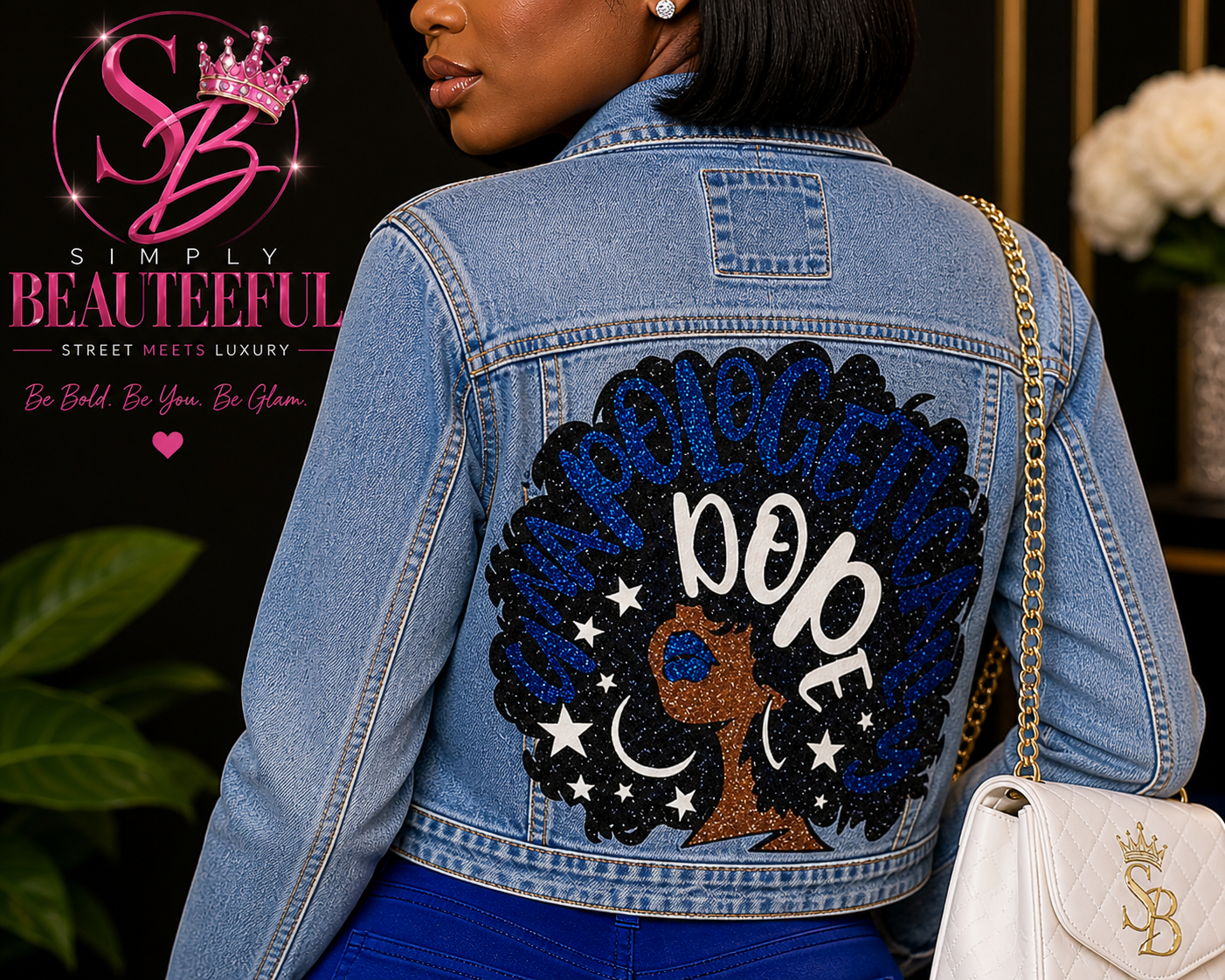 UNAPOLOGETICALLY DOPE DEMIN JACKET (Royal Blue)