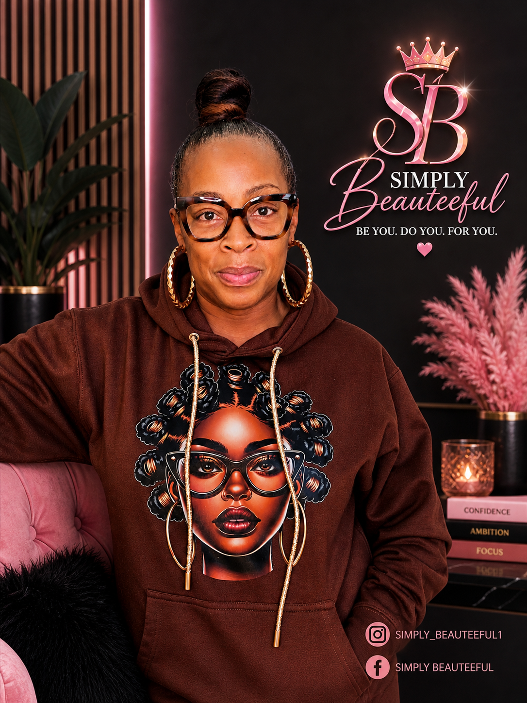 the Bantu Knot brown hoodie