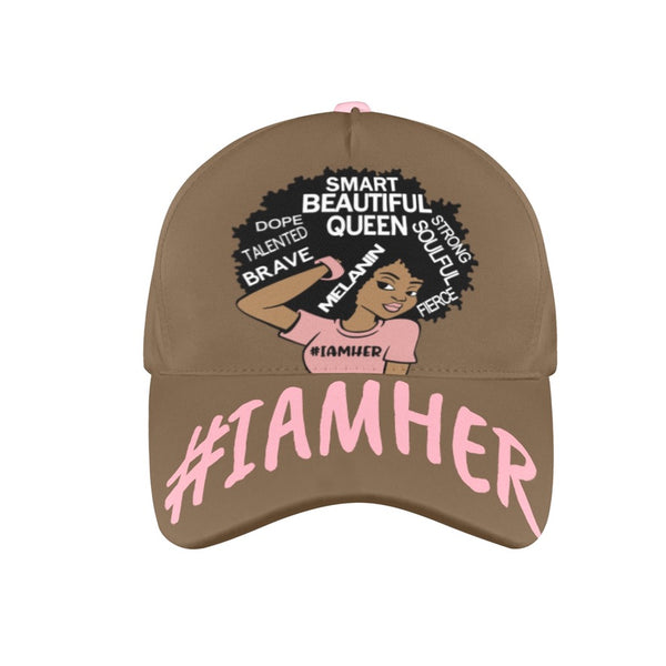 #IAMHER BASEBALL CAP BROWN/PINK