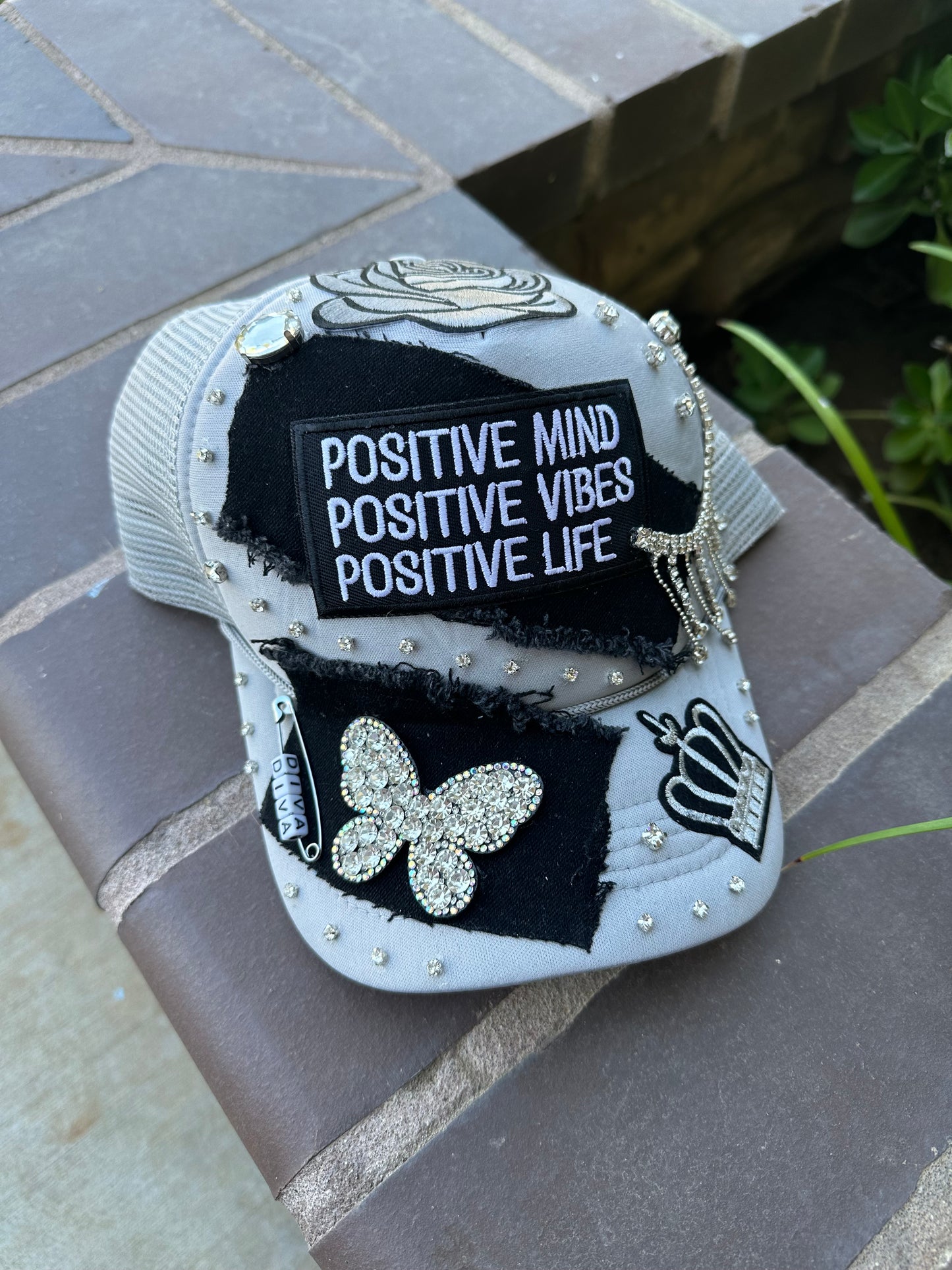 Positive Mind • Positive Vibes • Positive Life Custom Bling Cap