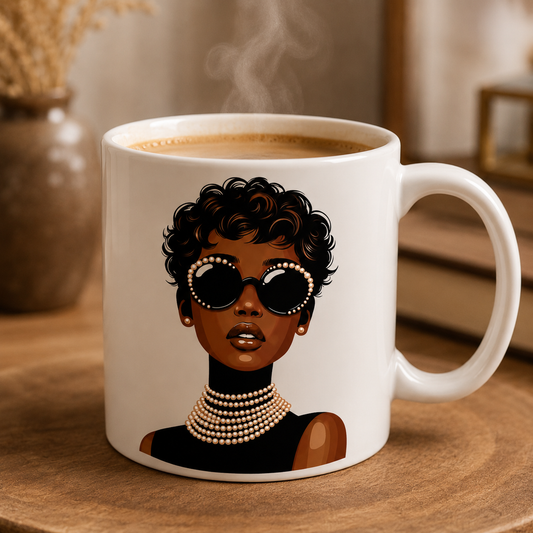 Elegant Melanin Queen Ceramic Coffee Mug |