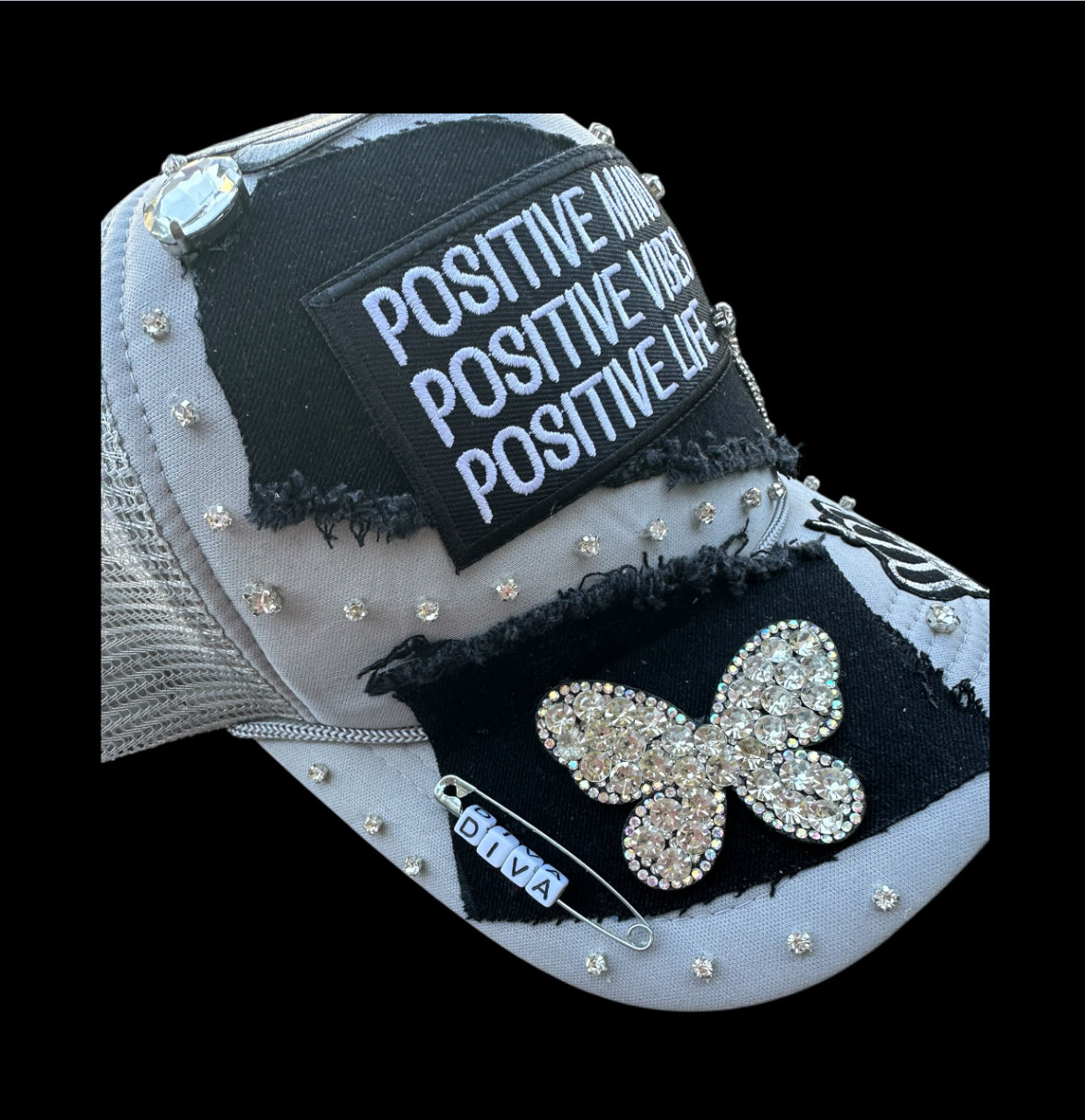 Positive Mind • Positive Vibes • Positive Life Custom Bling Cap