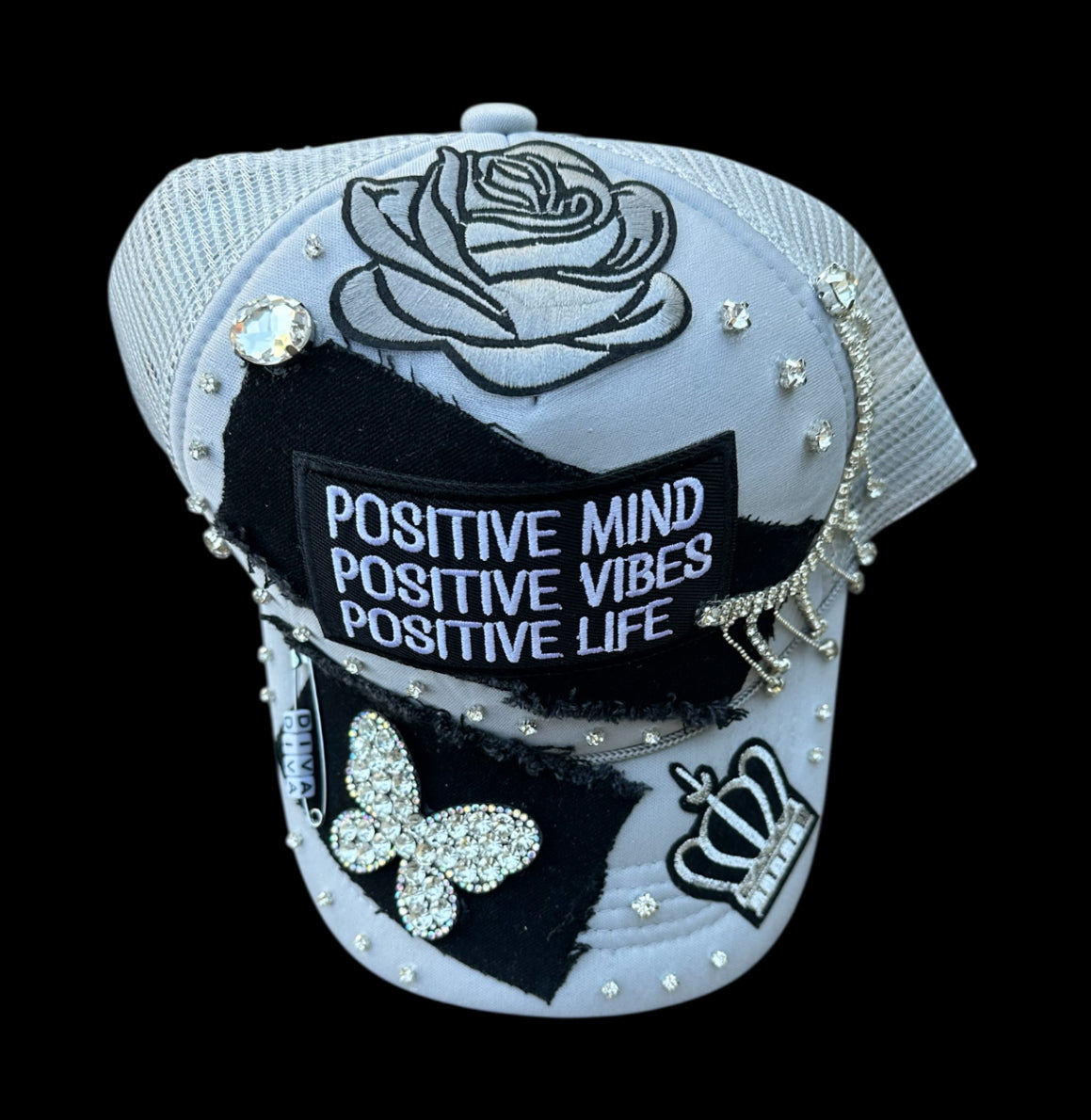 Positive Mind • Positive Vibes • Positive Life Custom Bling Cap