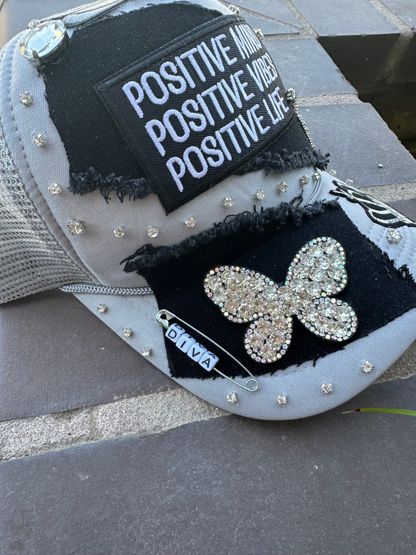 Positive Mind • Positive Vibes • Positive Life Custom Bling Cap