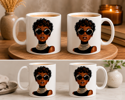 Elegant Melanin Queen Ceramic Coffee Mug |