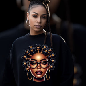 BANTU KNOT BLACK SWEATSHIRT