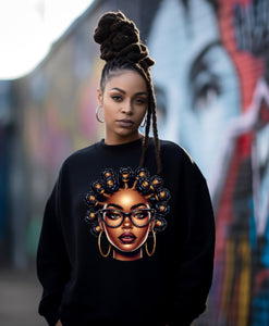 BANTU KNOT BLACK SWEATSHIRT