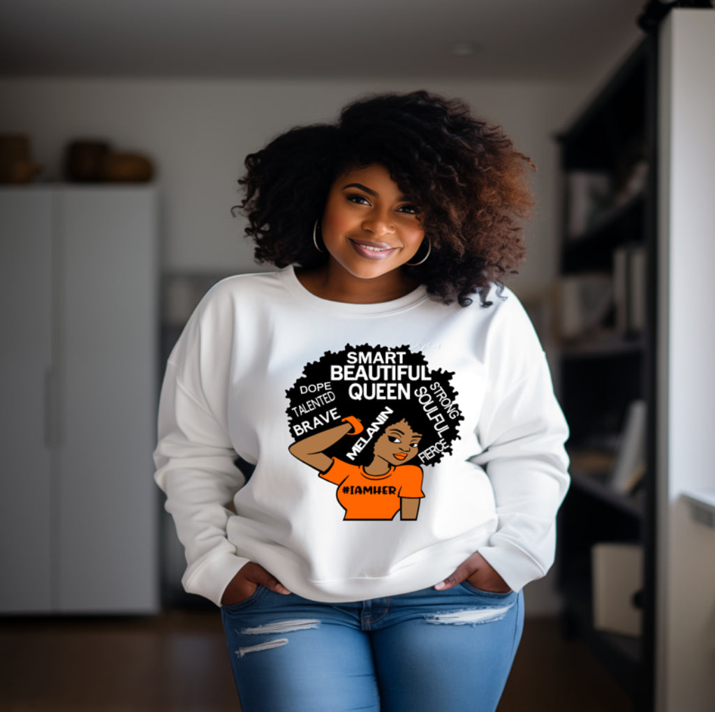 #IAMHER Custom Sweatshirt Orange image