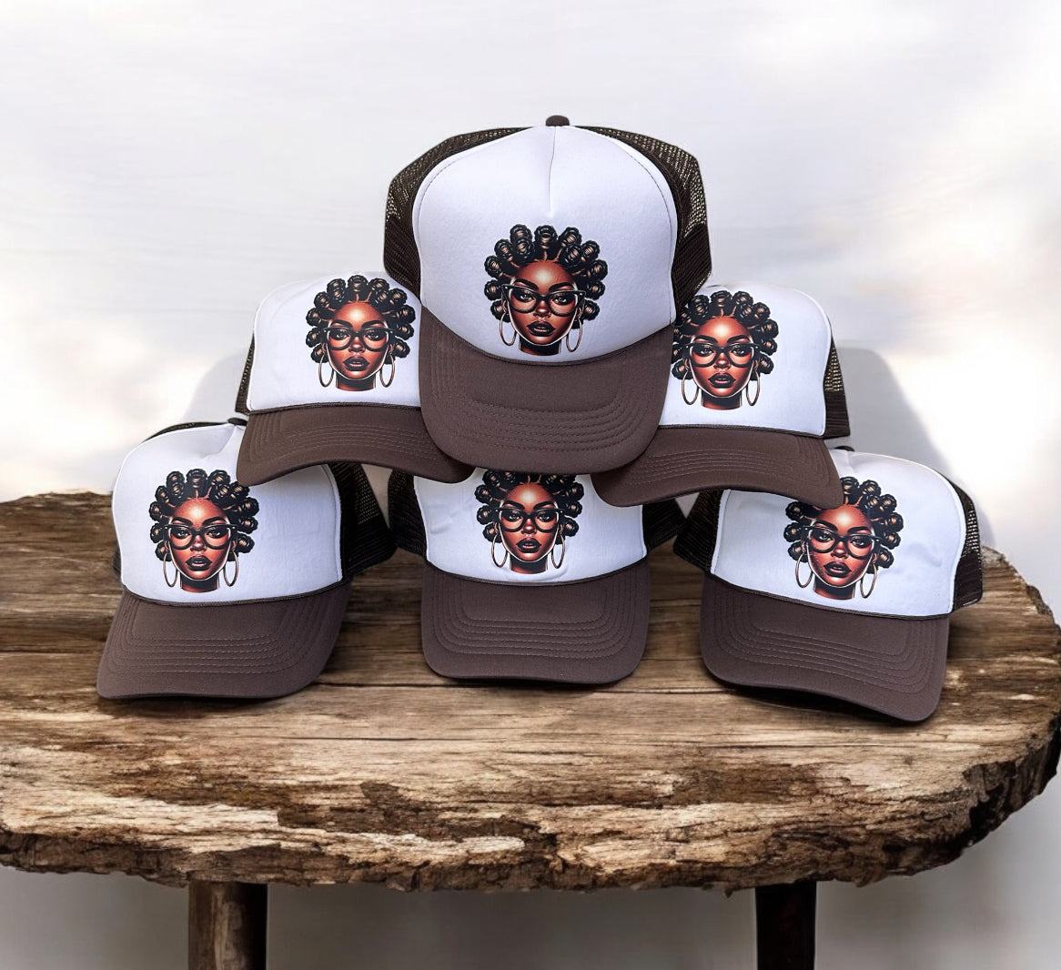 Bantu knot trucker cap