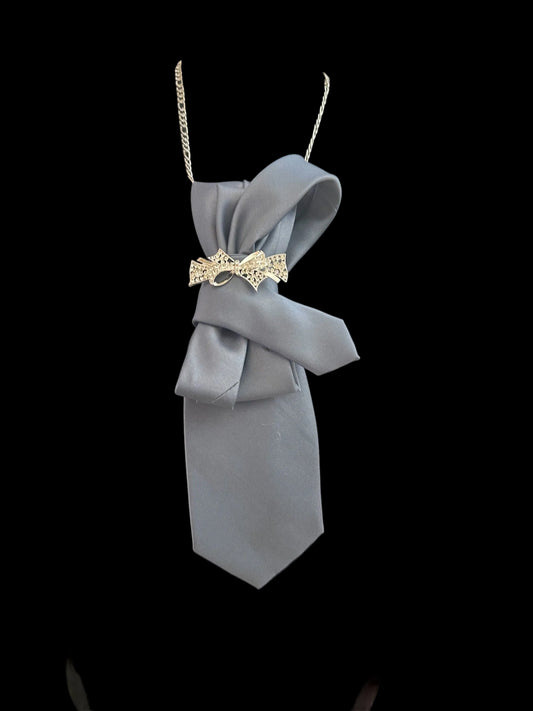 “Satin Statement Tie – Chic Bow Style”