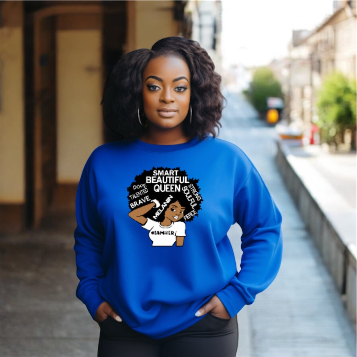 #IAMHER Royal Blue Sweatshirt, white image