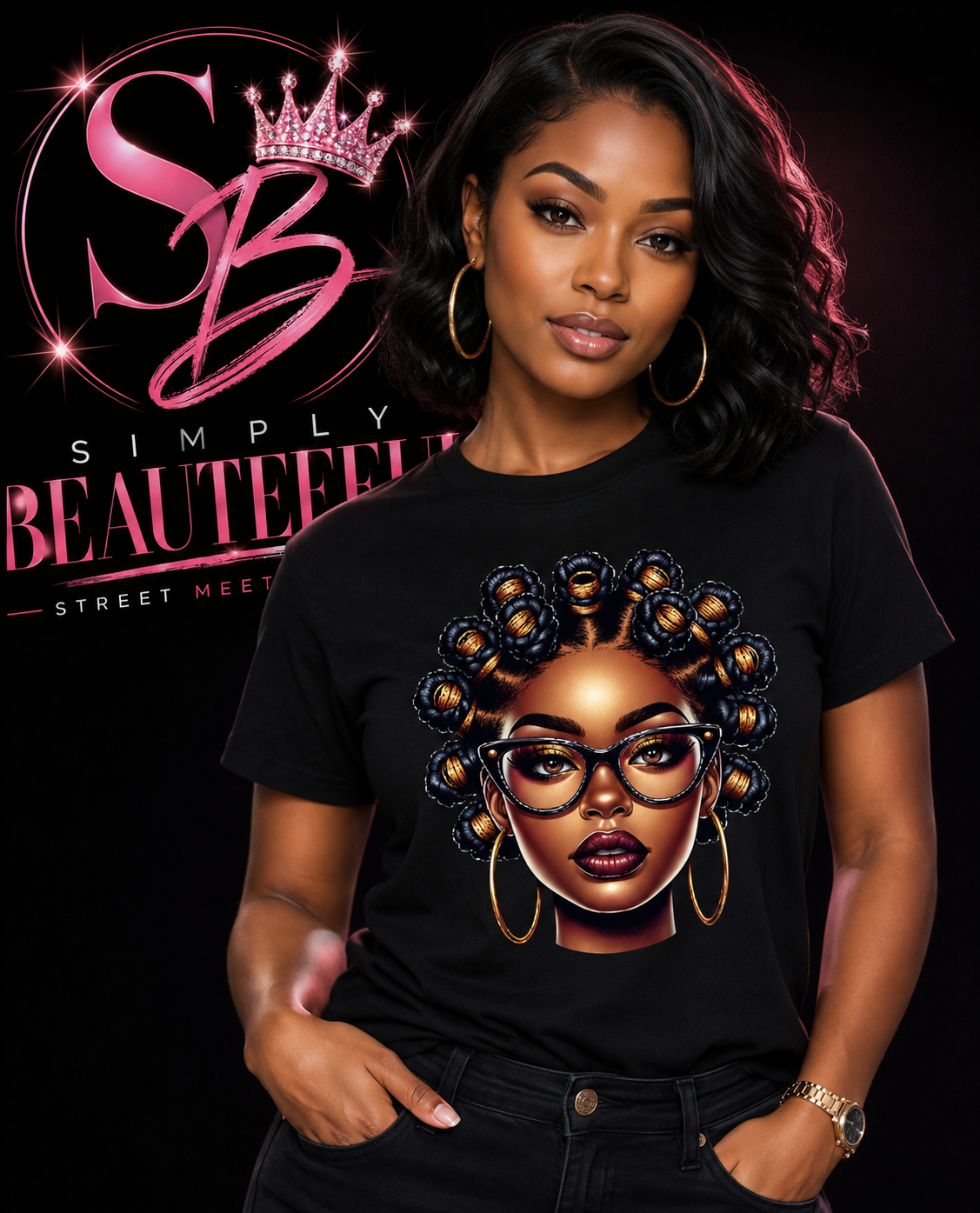 BANTU KNOT T-SHIRT (BLACK)