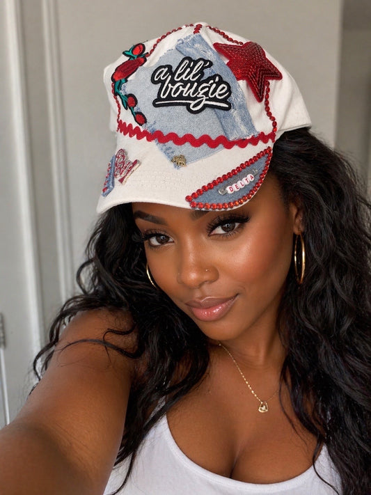 A Lil Bougie Custom Rhinestone Statement Cap