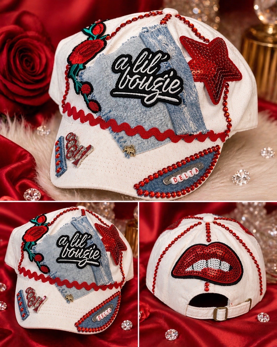 A Lil Bougie Custom Rhinestone Statement Cap