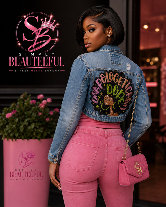 UNAPOLOGETICALLY DOPE CROP JACKET (Pink)