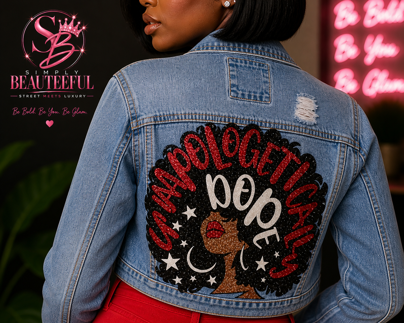 UNAPOLOGETICALLY DOPE DEMIN JACKET (Red)