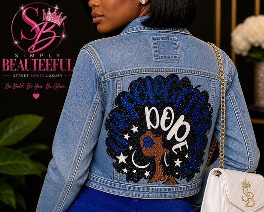 UNAPOLOGETICALLY DOPE DEMIN JACKET (Royal Blue)
