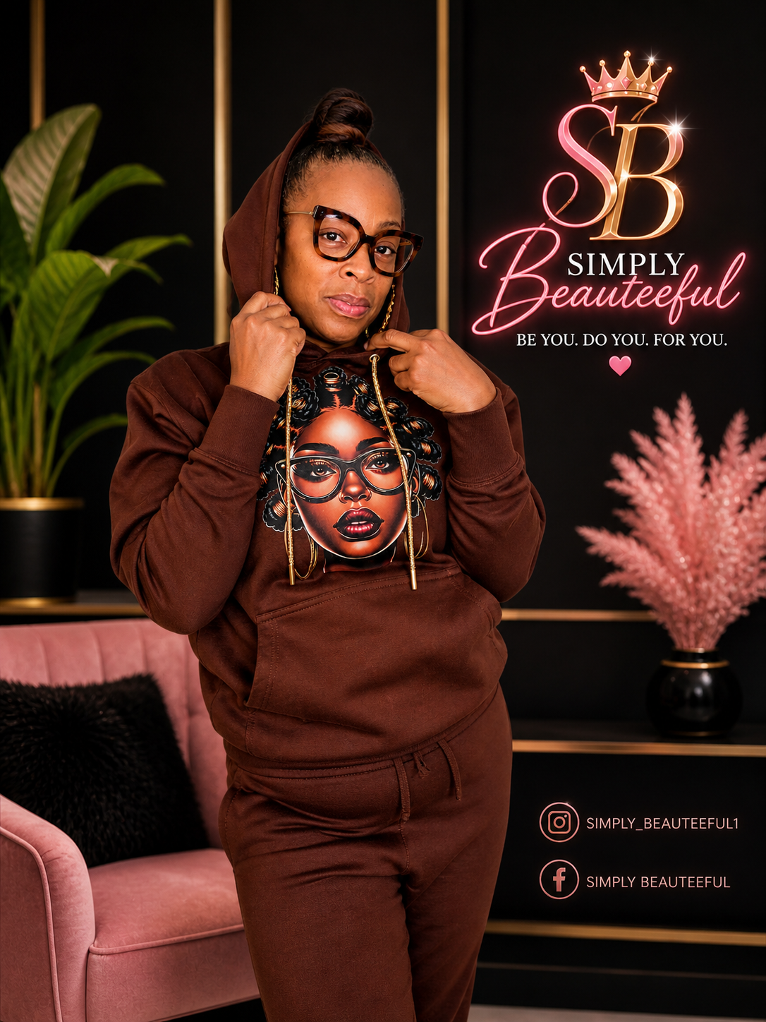 the Bantu Knot brown hoodie