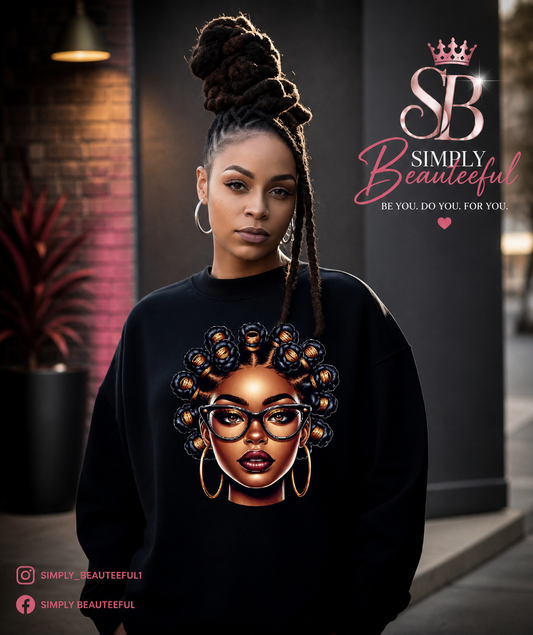 BANTU KNOT BLACK SWEATSHIRT